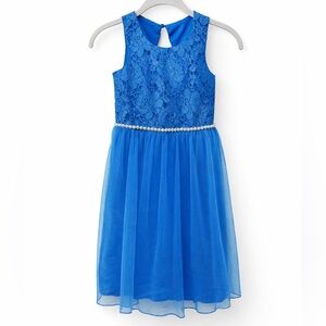 Speechless Royal Blue Lace Kids Dress